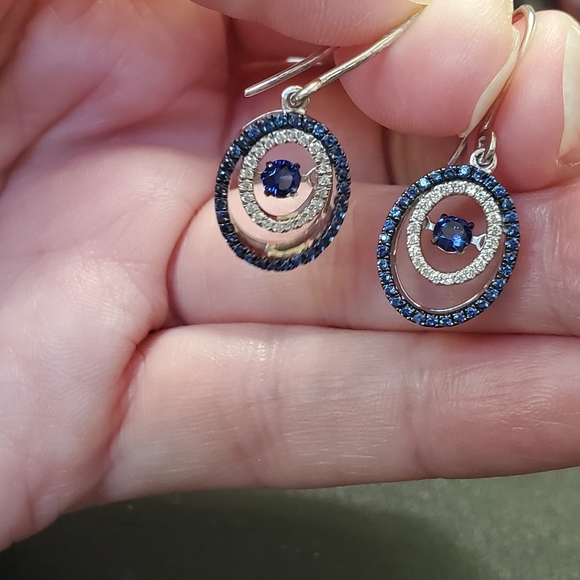 Diamonique Jewelry - *Sale*White GO diamonique dancing diamond earrings